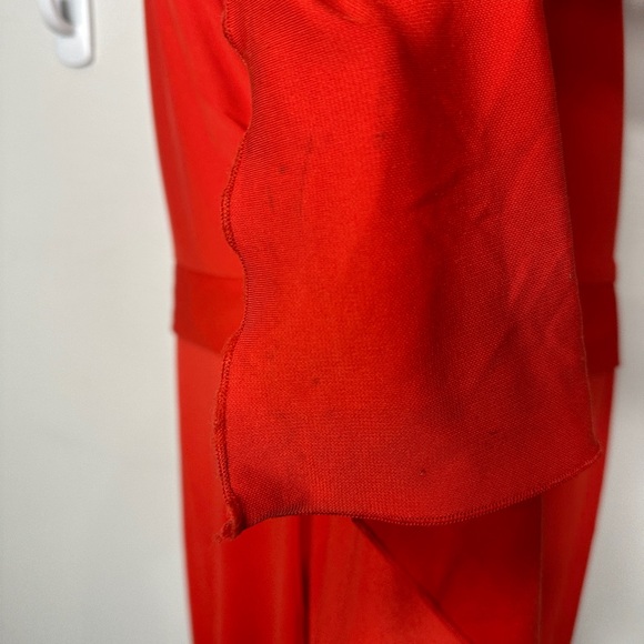 BCBG MaxAzria Fire Orange Red Halter Style Maxi Dress Small - Picture 5 of 16